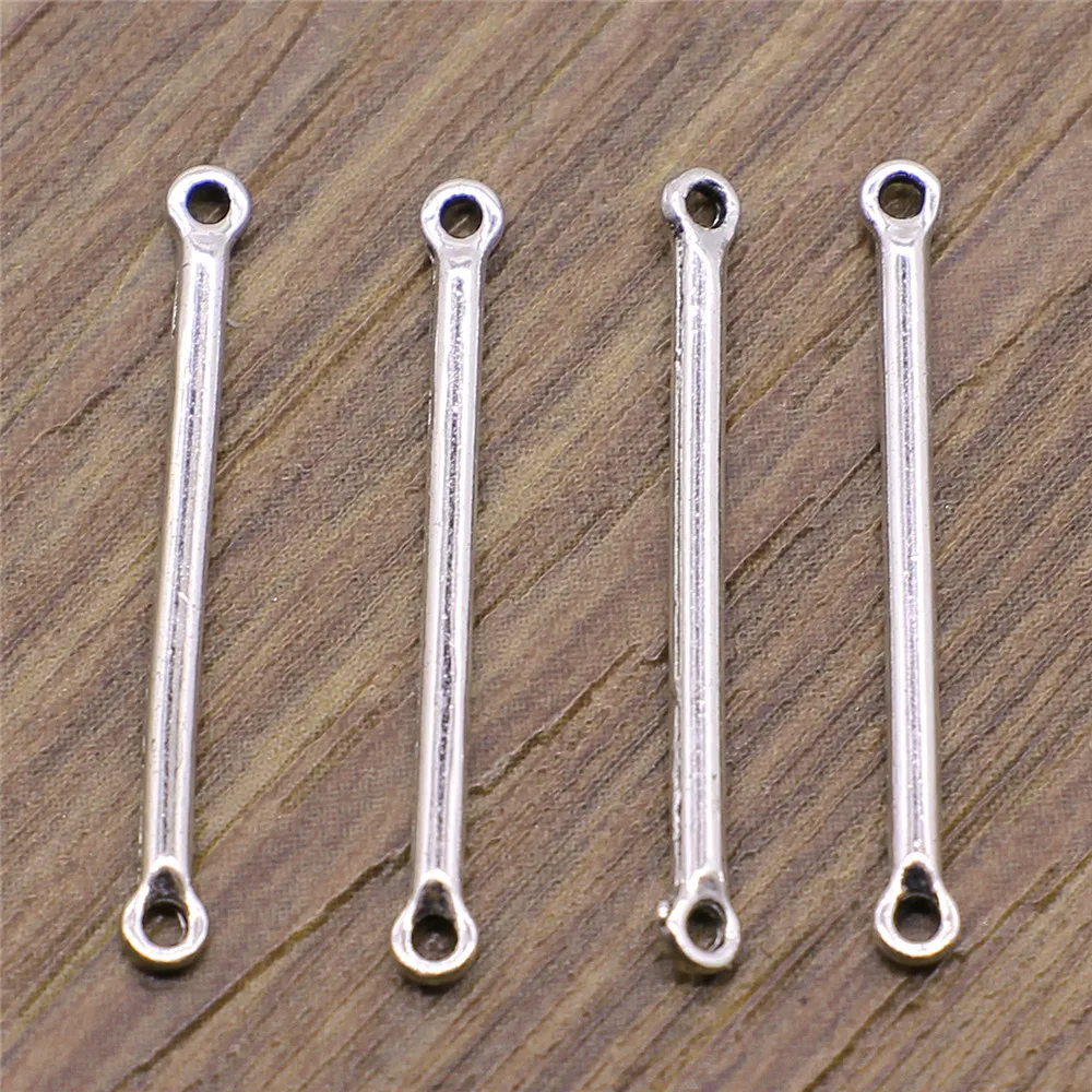 WYSIWYG 40pcs 2x24mm Connector Charms Connector Antique Silver Color For Jewelry Making DIY Jewelry Accessories