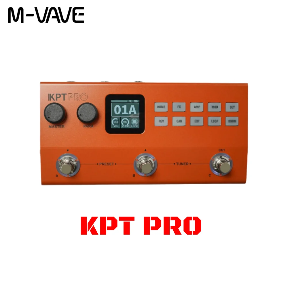 M-VAVE KPT PRO Professional Guitar Bass Effect Pedal Bluetooth 5.0 XLR Output Drum Rhythm 60 IRs Dual-Core DSP 2000mAh