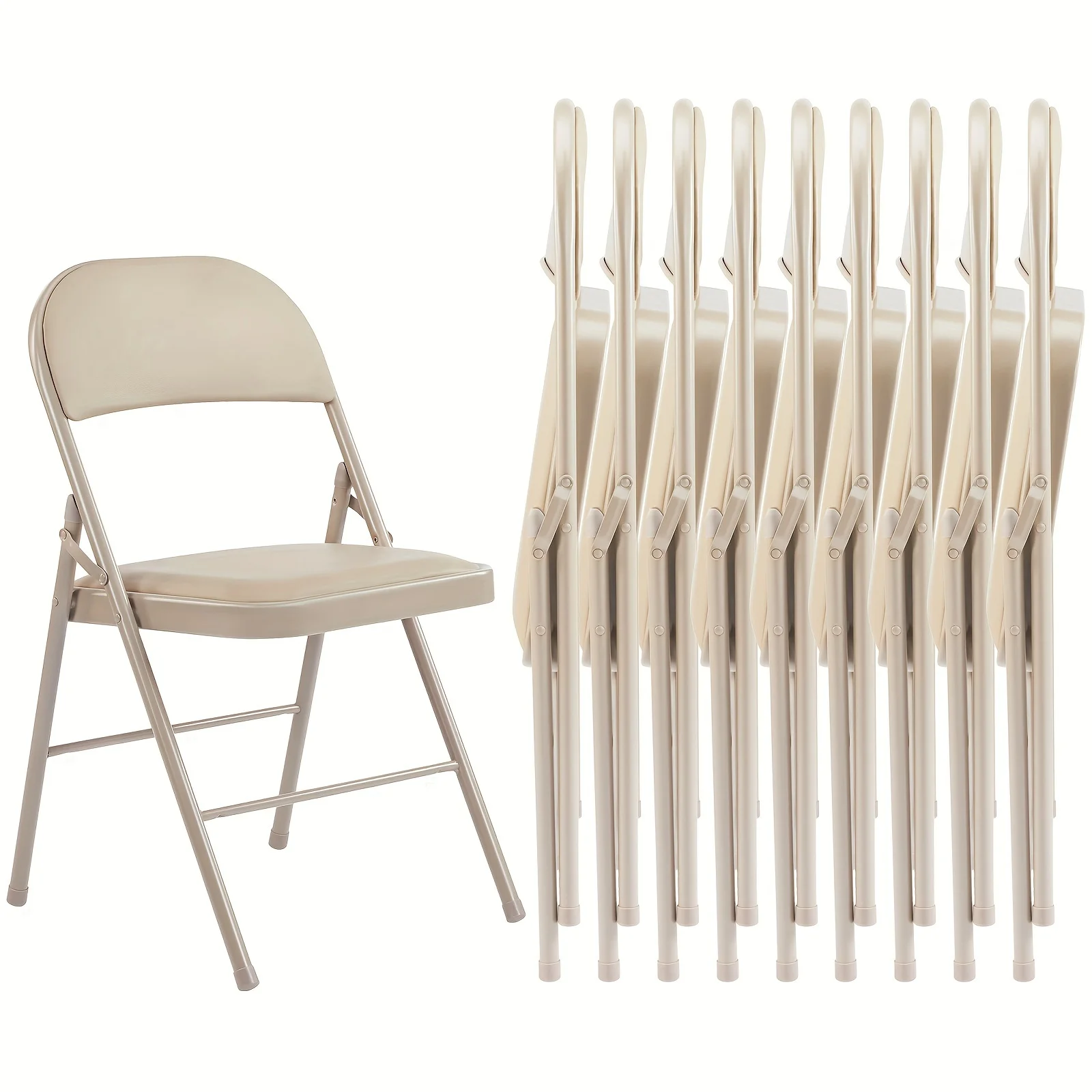 Stylish leather upholstered folding chair set