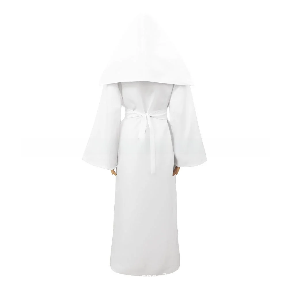 فستان أبيض طويل للتنكر، زي الأميرة لي من حرب النجوم، أزياء تنكرية للهالوين، زي مسرحي للنساء البالغات، أزياء نسائية عرقية من ش...