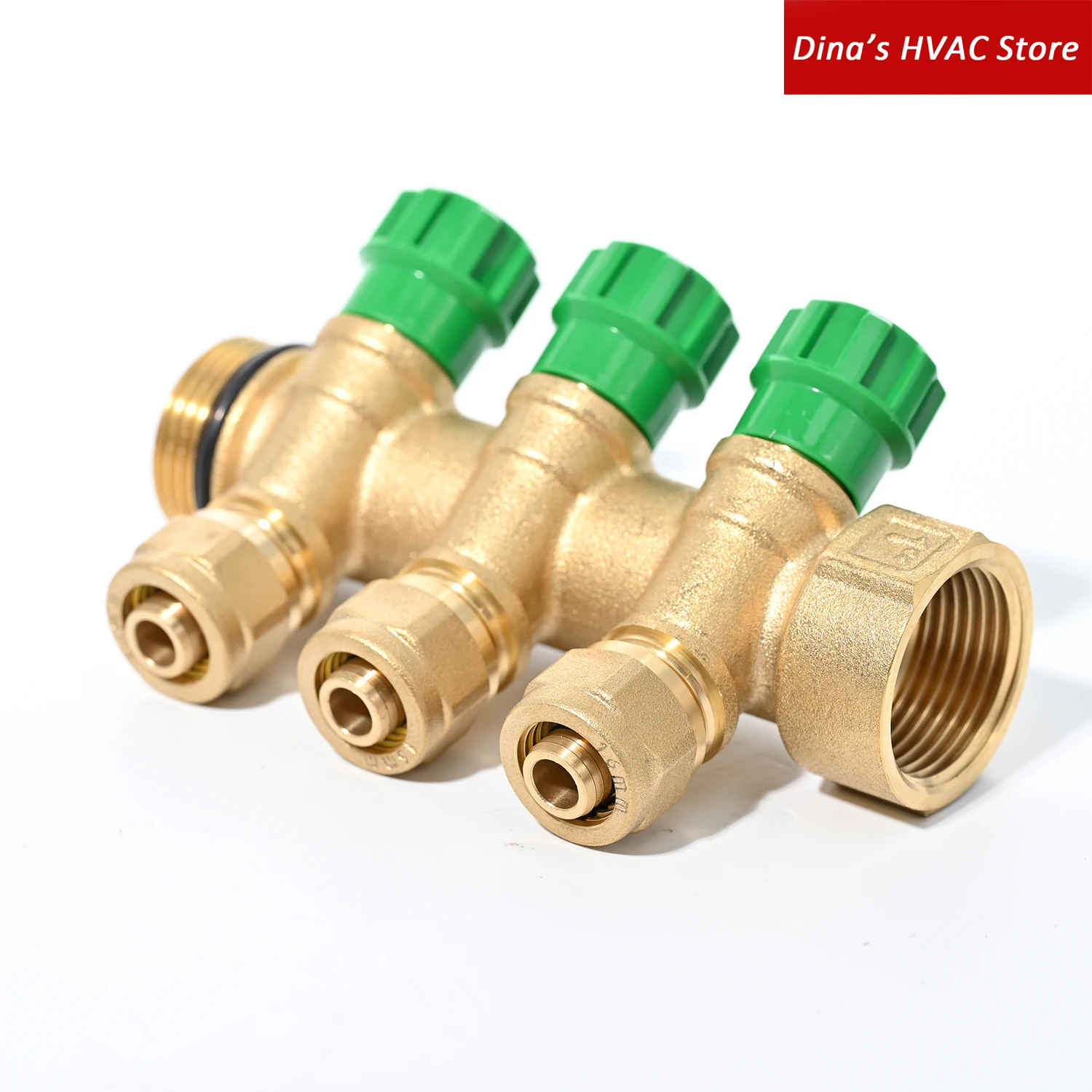 

G1"Modular Distribution Forged Brass Manifold with Shut-off Valves for Domestic Water Systems,Radiant Heating and Cooling System