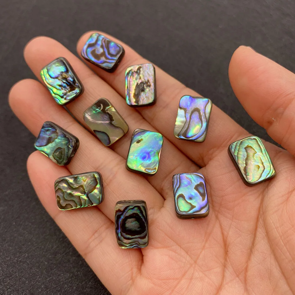 Natural Abalone Shell Beads Rectangular Straight Hole Abalone Shell Scattered Beads DIY Necklace Bracelet Earrings Jewelry 1/PCS