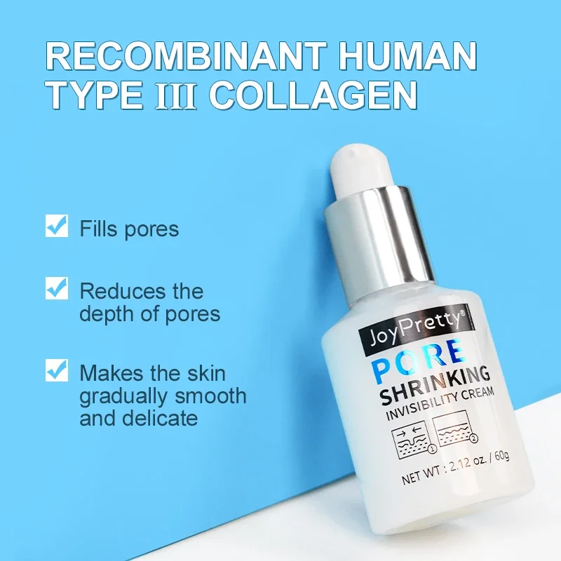 Pore Shrinking Face Cream Essence Whitening Dark Spots Skin Care Hyaluronic Acid Collagen Firmer Smoothing Facial Serum Beauty