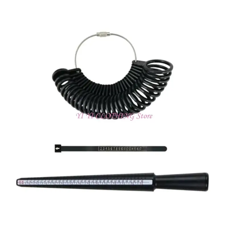 N5KF 3/4/6/7Pcs Jewelry Sizers Finger Rings Sizing Measuring Tool Rings Sizer Gauge Set