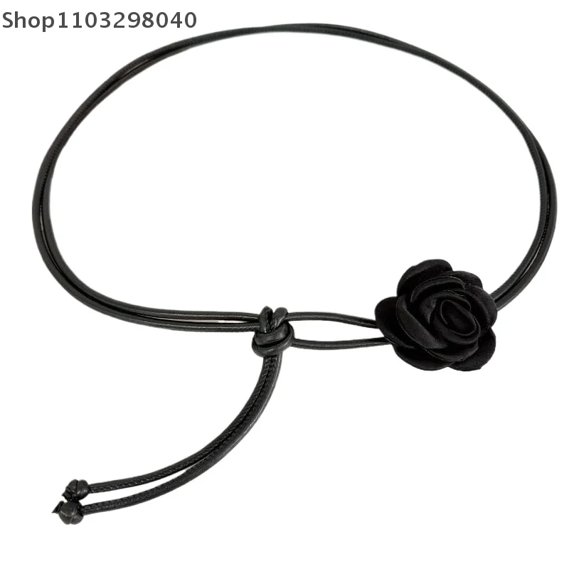 Cordão de cintura floral estilo boêmio para mulheres – vestido fino, saia e acessório de casaco com detalhe de cinto atado para elegância decorativa
