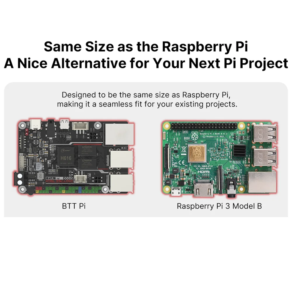 Плата BIGTREETECH BTT PI V1.2 U2C Quad Core Cortex-A53 2.4G WiFi 40Pin GPIO VS Raspberry PI 3B Orange Pi для 3D-принтера Klipper