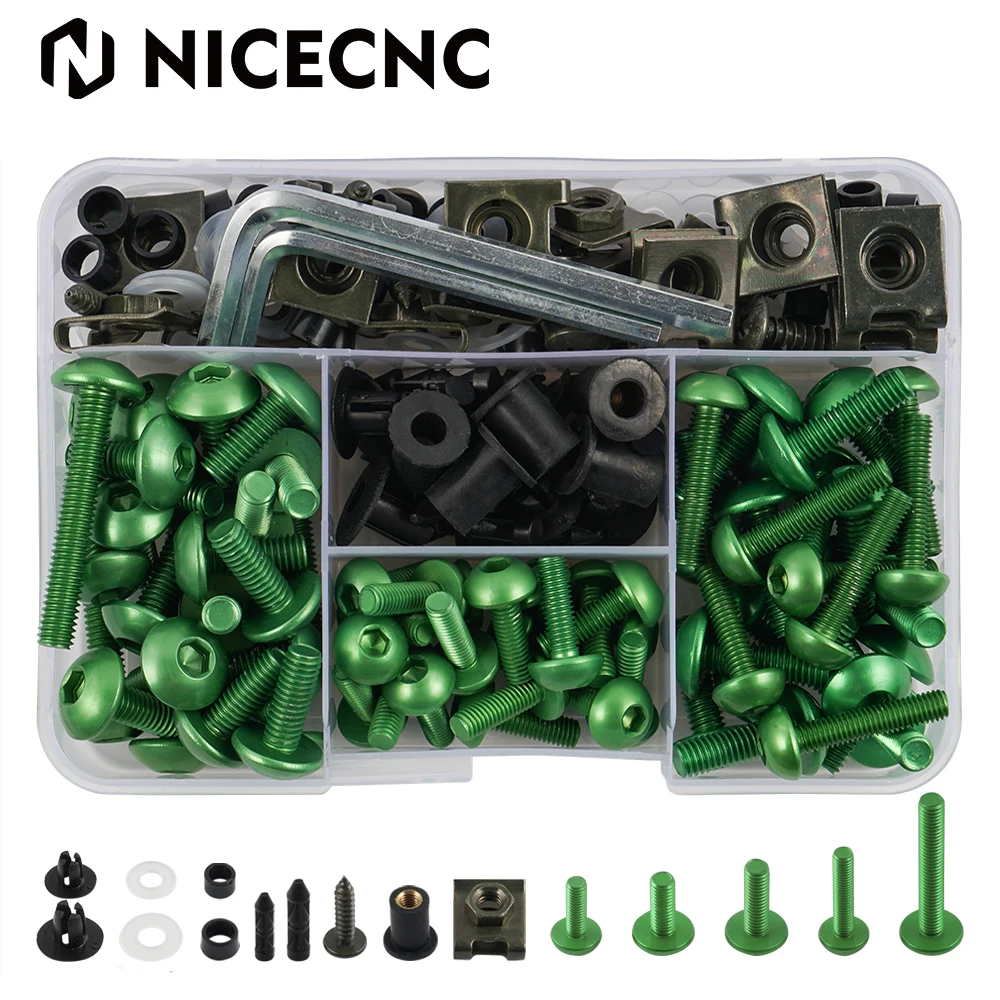 190pcs Bodywork Screws Fairing Bolts Kit for Kawasaki Ninja 1000 ZX1000 ABS 2015 - 2019 Ninja 250R 300 400 500 600R 650 650R