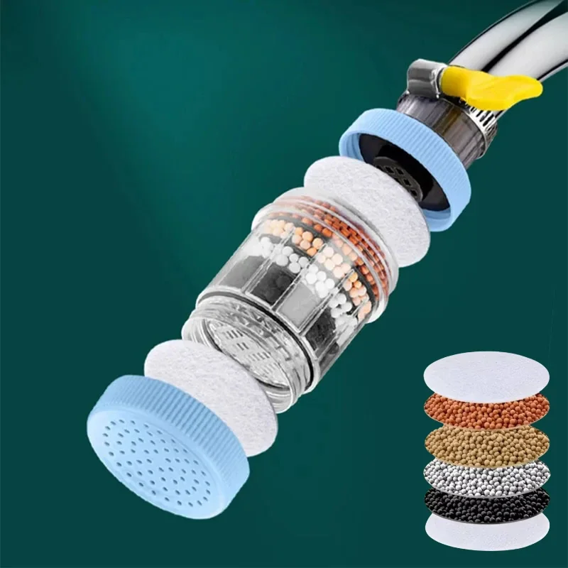 1pc Removable and Washable 6 Layer Faucet Filter Universal Splashproof Water-saving Device Kitchen Tap Water Filter Nozzle