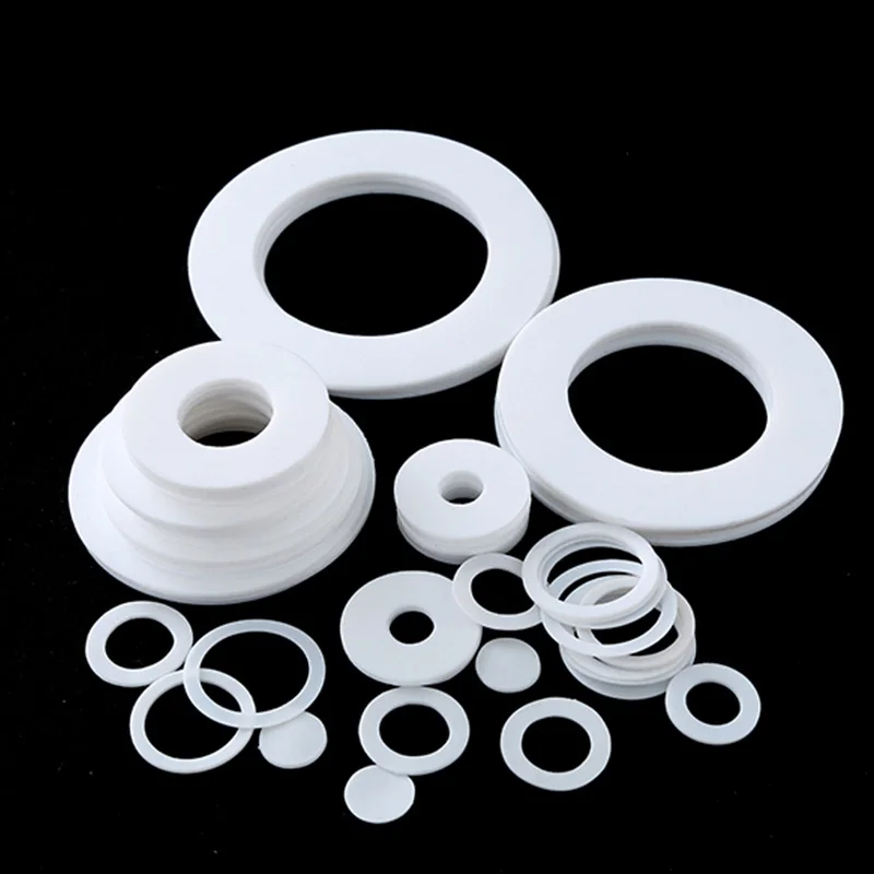 100pcs PTFE Washer Flat Ring Gasket Spacer Sealing White High Temperature Resistance For BSP NPT Fitting