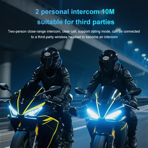 Imagen 2 del producto KEBIDUMEI Y30 BT6.0 intercomunicador para motocicleta casco auriculares con luz ambiental RGB micrófono manos libres auriculares reproductor de música para motocicleta