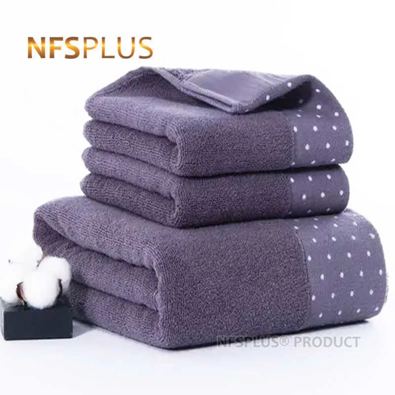 3 Pack Bathroom Towels Set 70x140cm Cotton Bath Towel For Adults Spots Design 2PCS Face Towels Hand Travel Sport Terry Washcloth