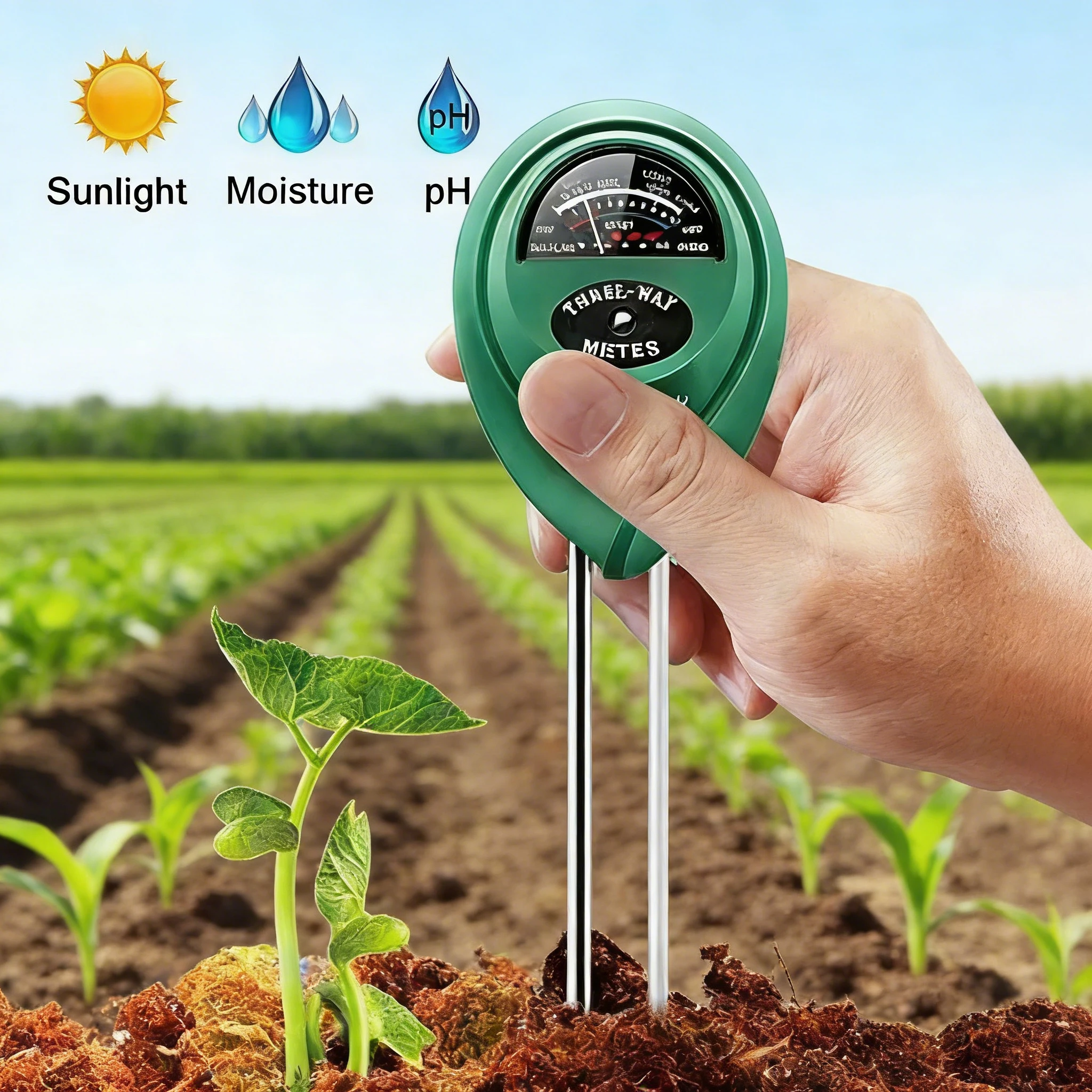 3-in-1 Soil Tester Moisture Light PH Meter Garden Plants Acidity Humidity Test Kit for Indoor Outdoor Lawn Flowers