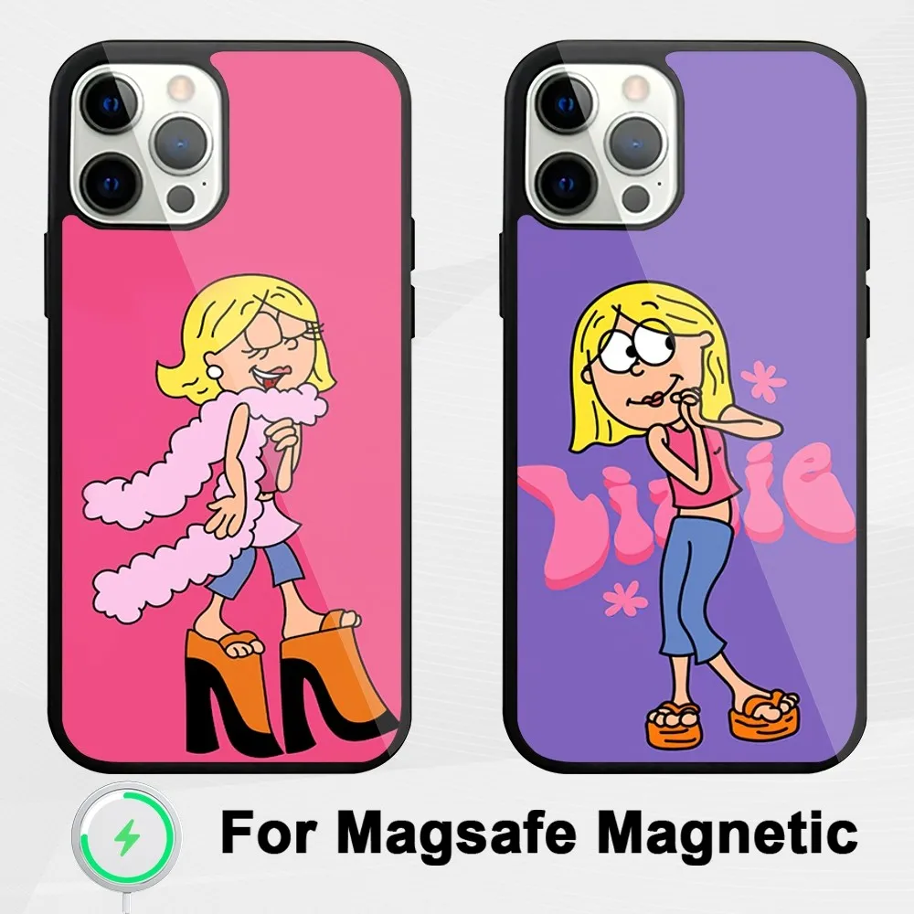 

MINISO TV L-Lizzie M-McGuire Phone Case For iphone Pro 11 Max 13 Plus 12 14 Mini 15 Magsafe Magnetic Wireless Charging Shell