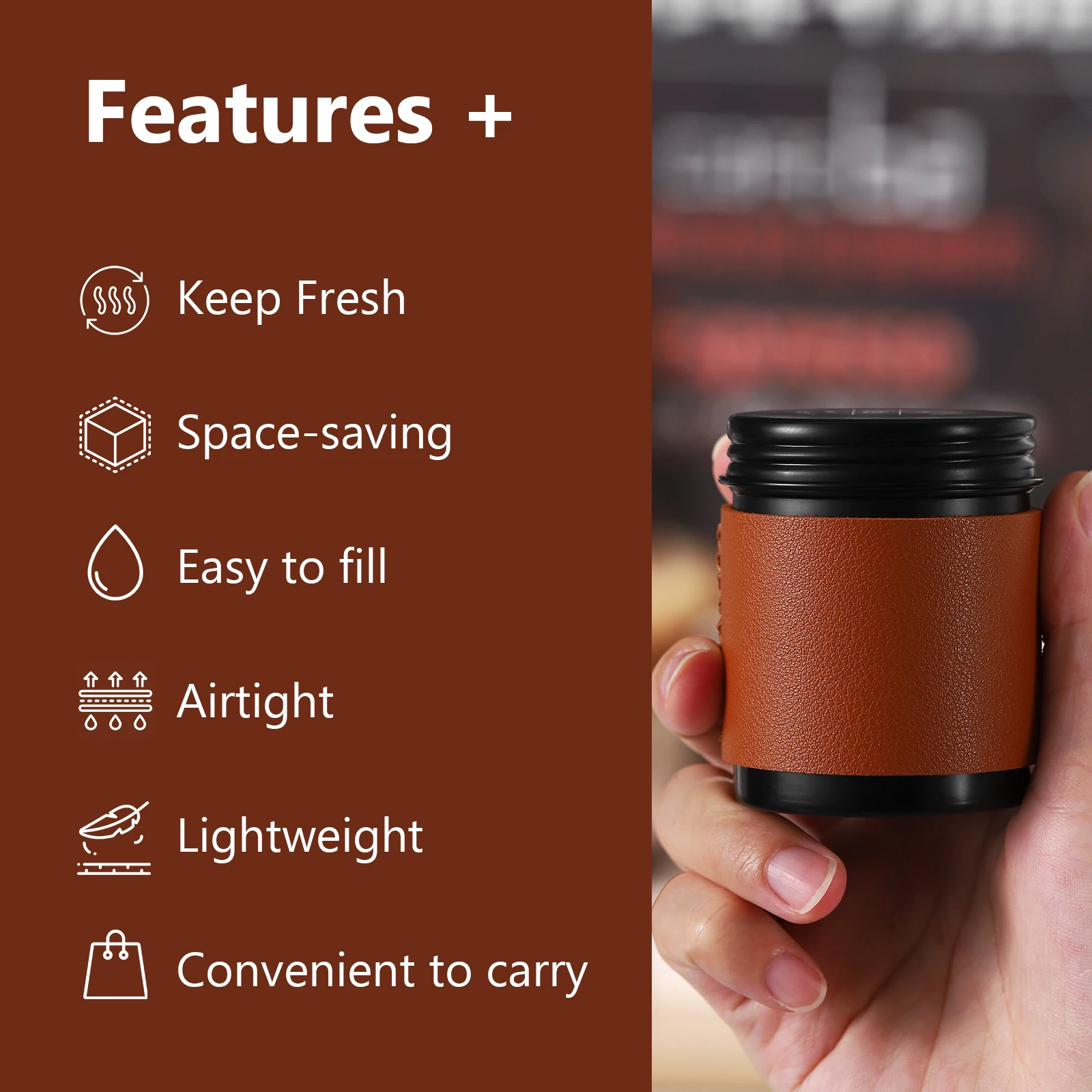 Bincoo 80ML Mini Coffee Canisters 2-Pack, Portable Storage Bottles, Outdoor Coffee Powder Containers, Airtight Freshness Keepers