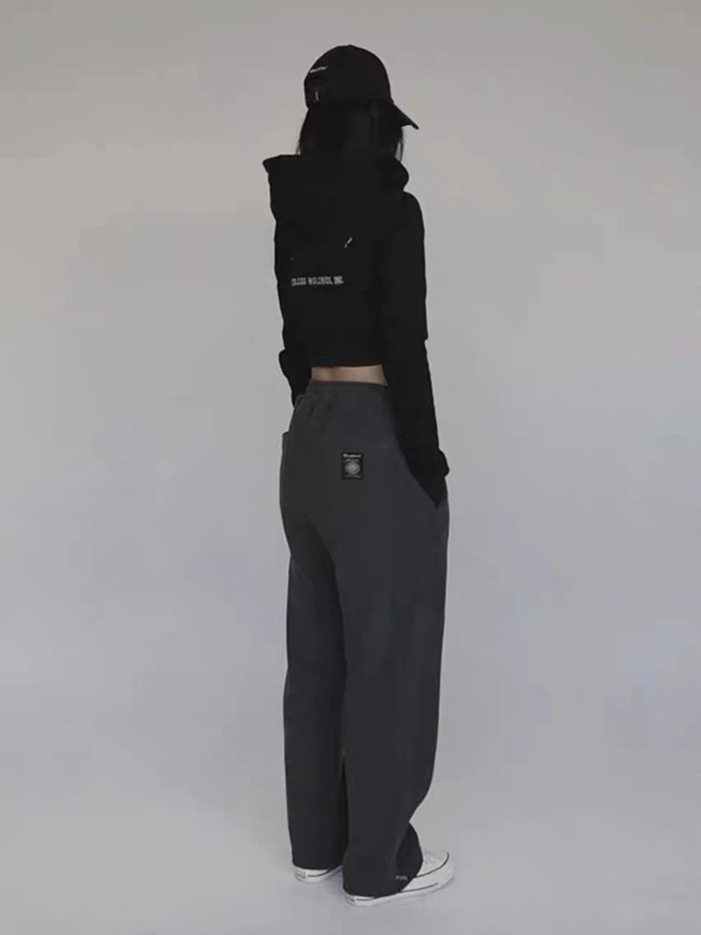 Hoge taille losse pasvorm sportbroek Amerikaanse High Street Faion dames casual broek herfst winter lange broek