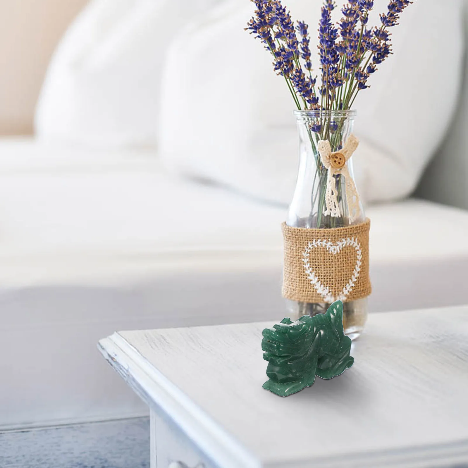 

1Pcs Aventurine Jade Chinese Dragon Sculpture Crystal Ornament Handmade Carved Mini Dragon Decorative Ornament