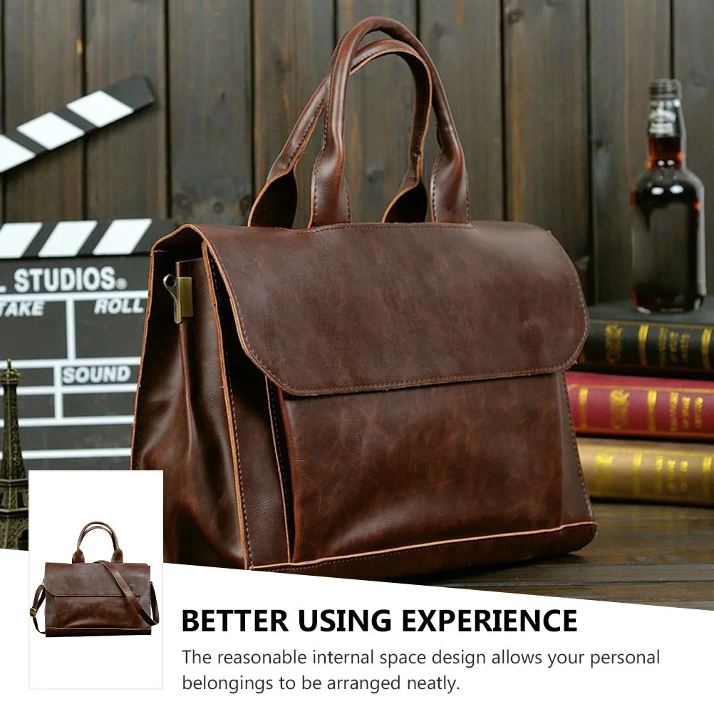 

1Pcs PU Briefcase Fashion Crossbody Shoulder Business Bag Laptop Computer Bag Travel Portfolio PU Briefcase