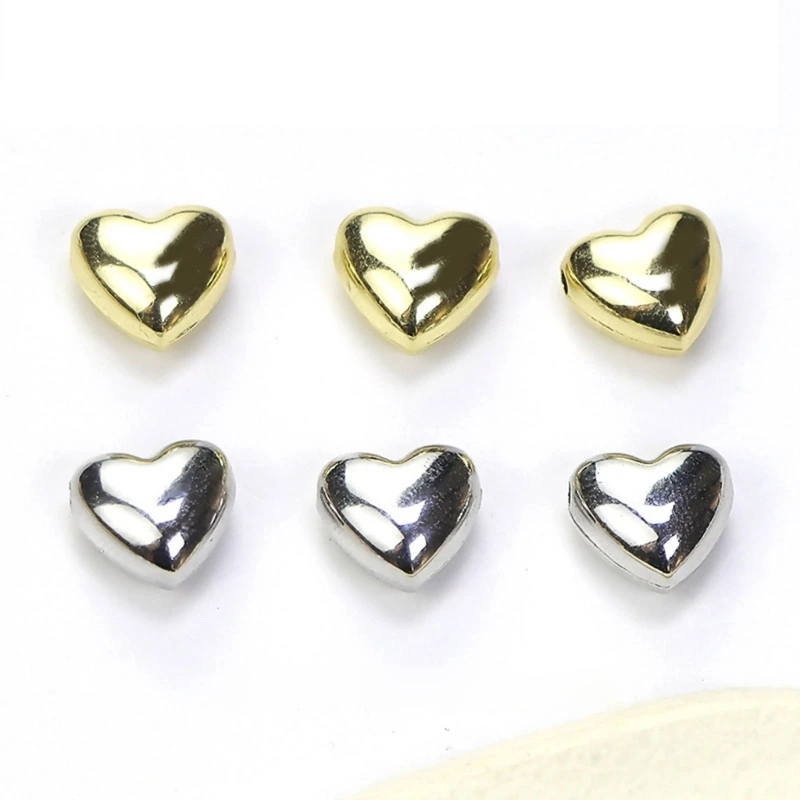 ทองเงิน 3D Heart Charm พร้อมรูของขวัญวาเลนไทน์สร้อยคอสร้อยข้อมือทำ