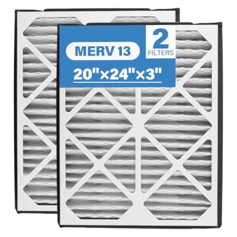 

20x24x3 MERV 13 Pleated Air Filter 2 Pack Compatible with Zephyr VGF Series 20x24x3 Whole Home Return Air Grille Filter Actual