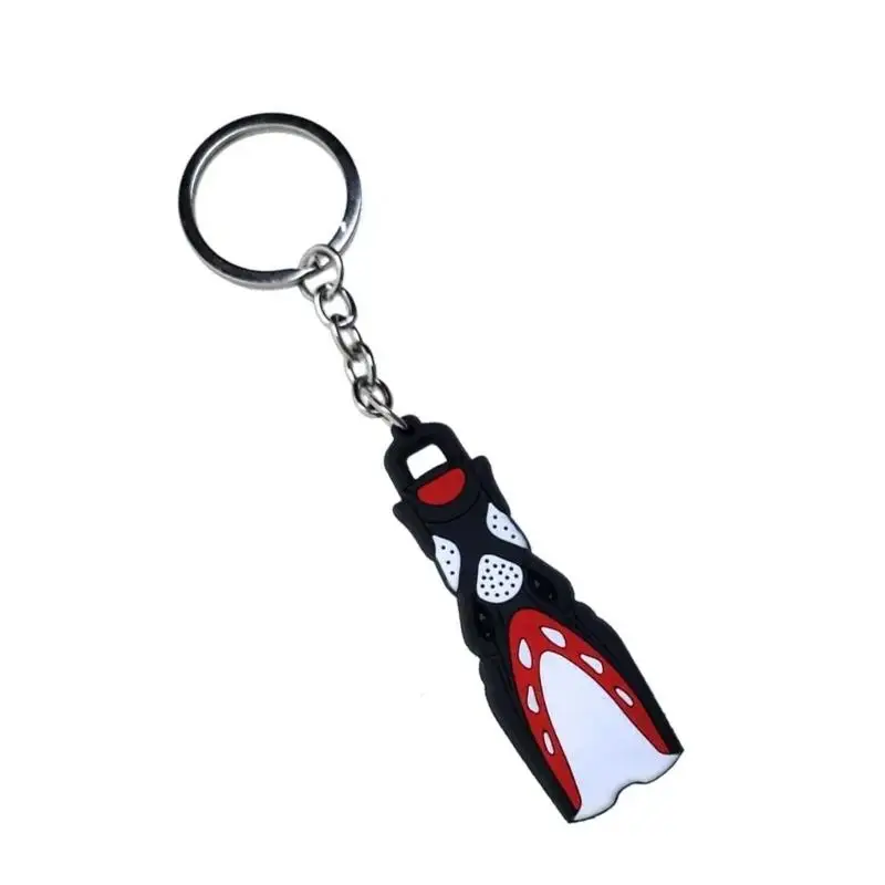 31BB Silicone Miniature Diving Fins Keychain Lightweight Keyrings for Sea Enthusiasts
