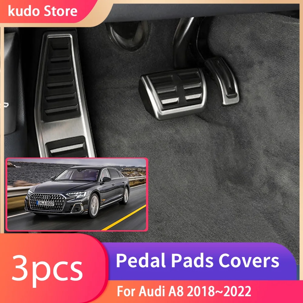 

Stainless Steel AT Car Pedals For Audi A8 D5 2018~2022 Accelerator Brake No Drilling Non-slip Pedal Cover Parts