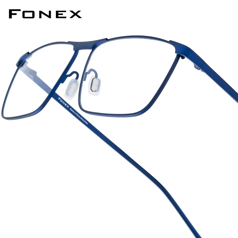 

FONEX Pure Titanium Glasses Frame Men Brand Design Square Eyeglasses Frame Big Size Japanese Custom Eyewear 8526