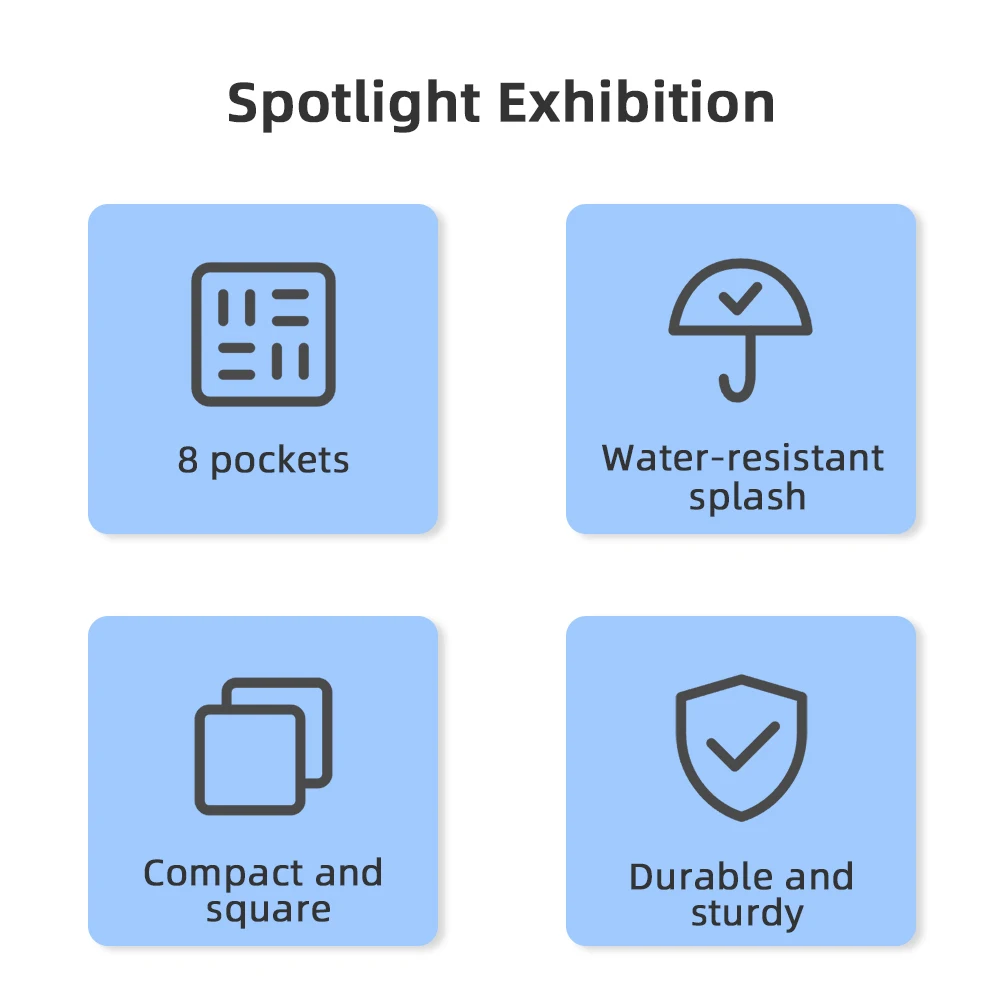 Saco Filtro para Lentes Shell Rígido, Anti-poeira com Alça de Mão, 8 Bolsos, Anti-choque, até 67mm, DJI AVATA 2, Mini 3 Pro, ND, UV, CPL