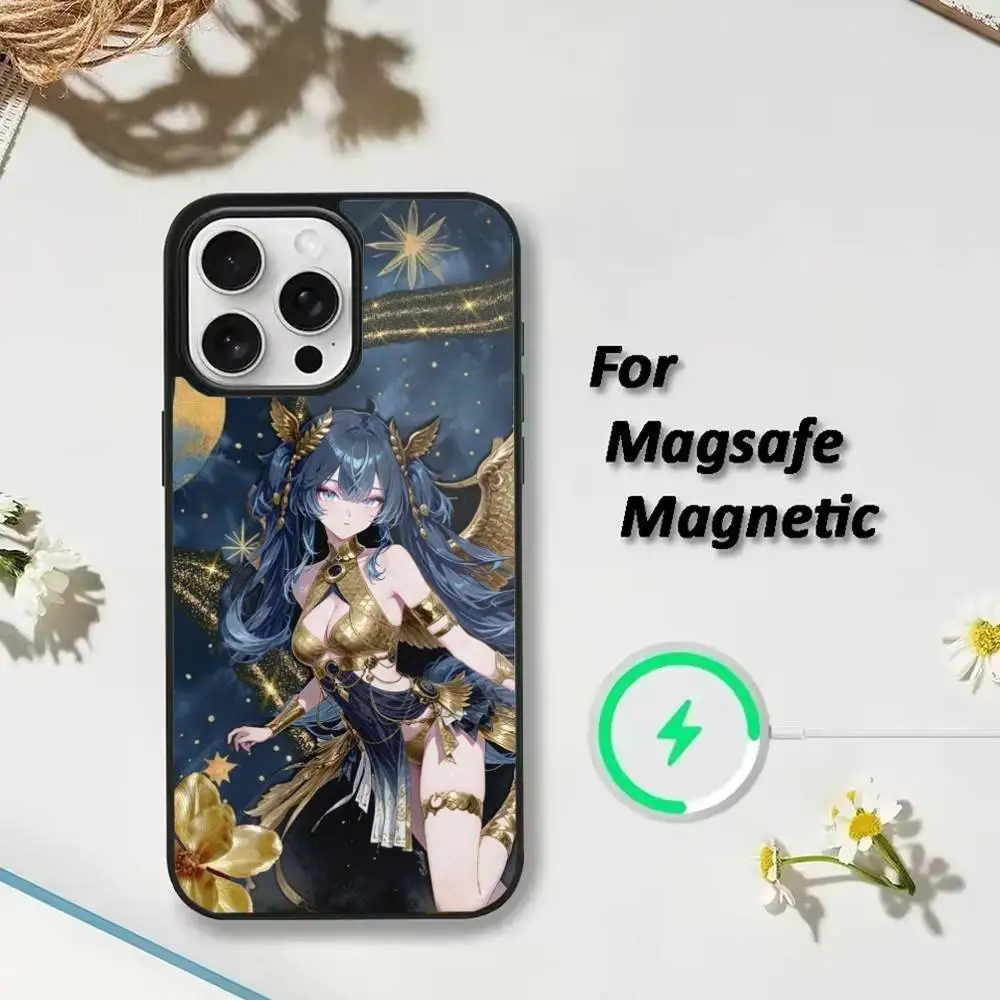 W-wuthering waves L-Iuno  Phone Case For iPhone 17,16,15,14,13,12,Plus,Pro,Max For Magsafe Magnetic Wireless Charge