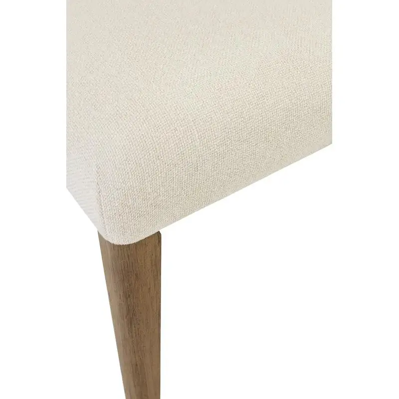 Conjunto de 2 cadeiras estofadas em arco em cacau e acabamento branco areia