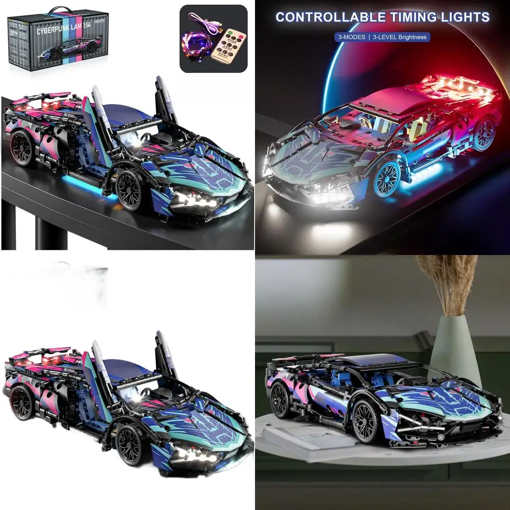 

1:14 Scale LED Lighted Supercar Racing Model Kit for Teens & Adults, 1314 Pieces, Ages 8+