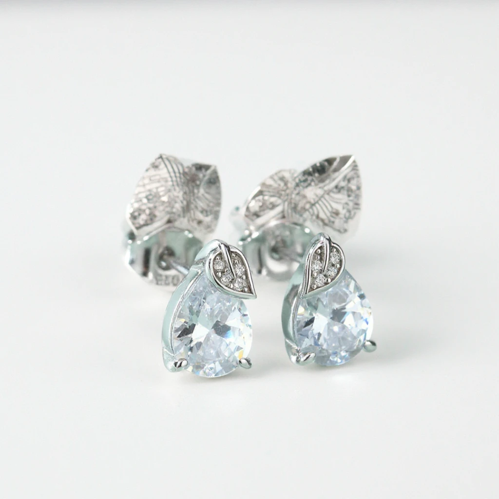 

Ювелирные изделия из стерлингового серебра 925, модные серьги-гвоздики с кубическим цирконием грушевидной огранки для женщин, геометрический стиль для свадьбы