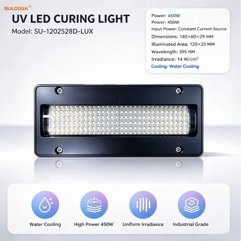 450W Water Cooling UV LED Curing Lamp 395nm For Toshiba CEN4, Ricoh G5/G6,Ricoh GH2220 / Epson i3200/XP600/800