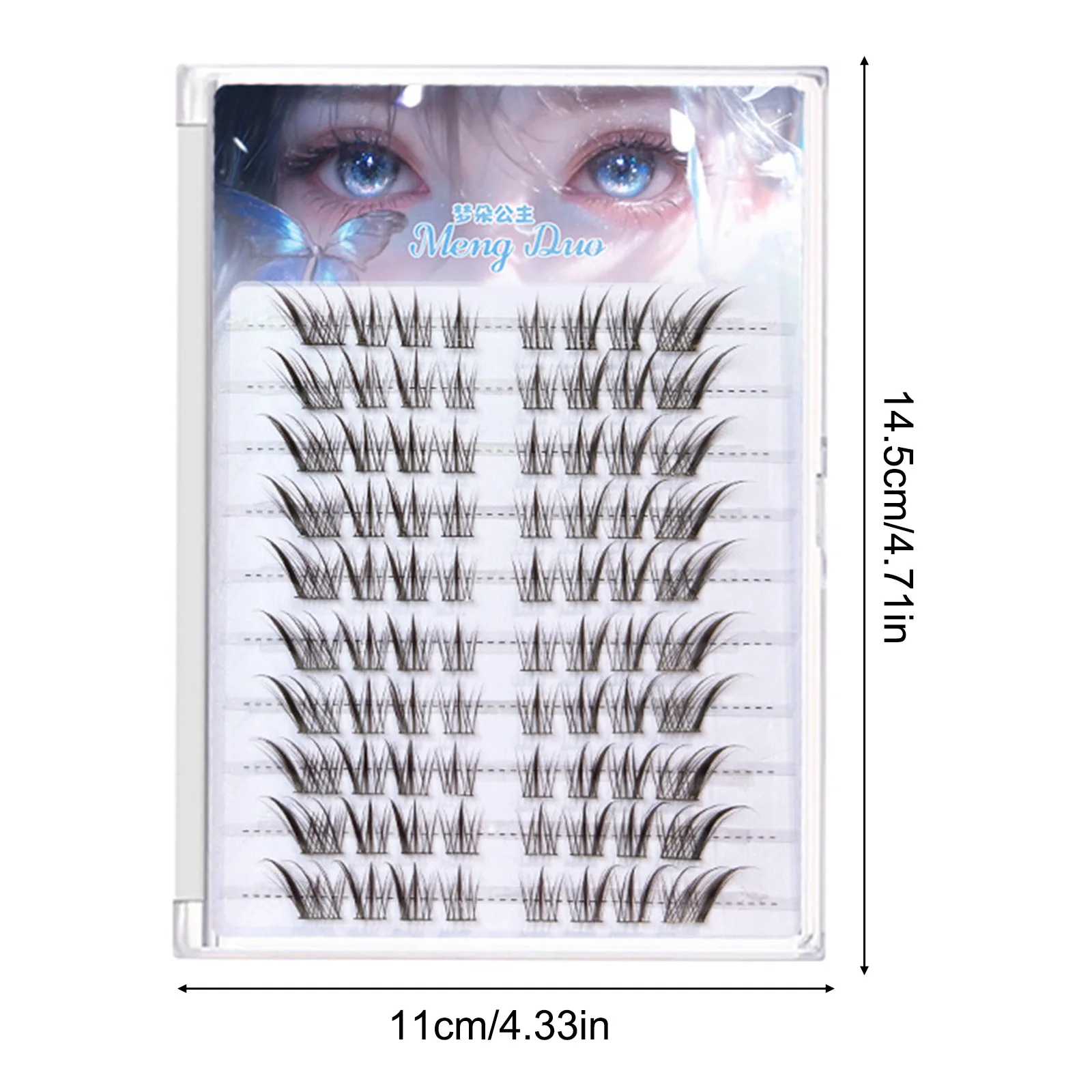 Sztuczne rzęsy w stylu Black Brown Fox, segmentowe, bez kleju/na klej, naturalne rzęsy do makijażu w stylu Manga, przedłużanie rzęs.