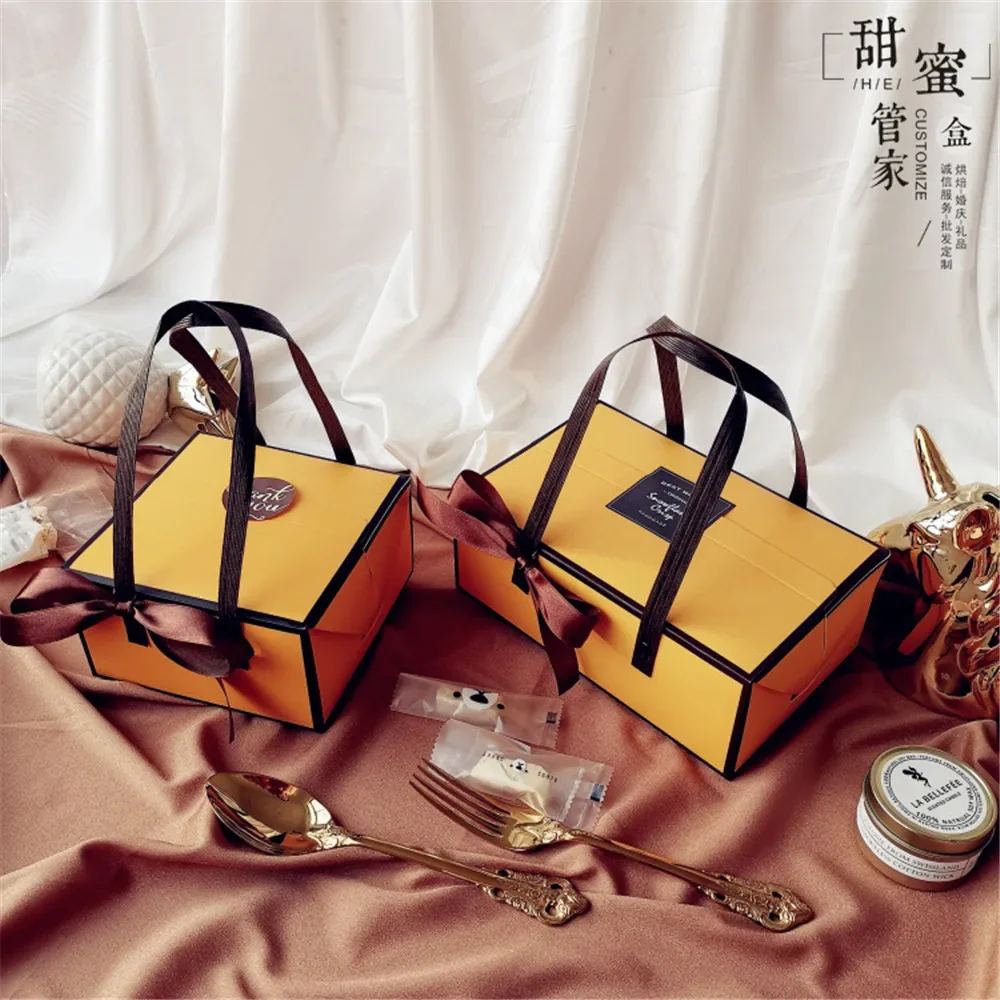 

Cake Packaging Box Handbag Mail Order Baptism Candy Container Cardboard Packaging Box Small Bags of Pape Candy Boxes for Birthda