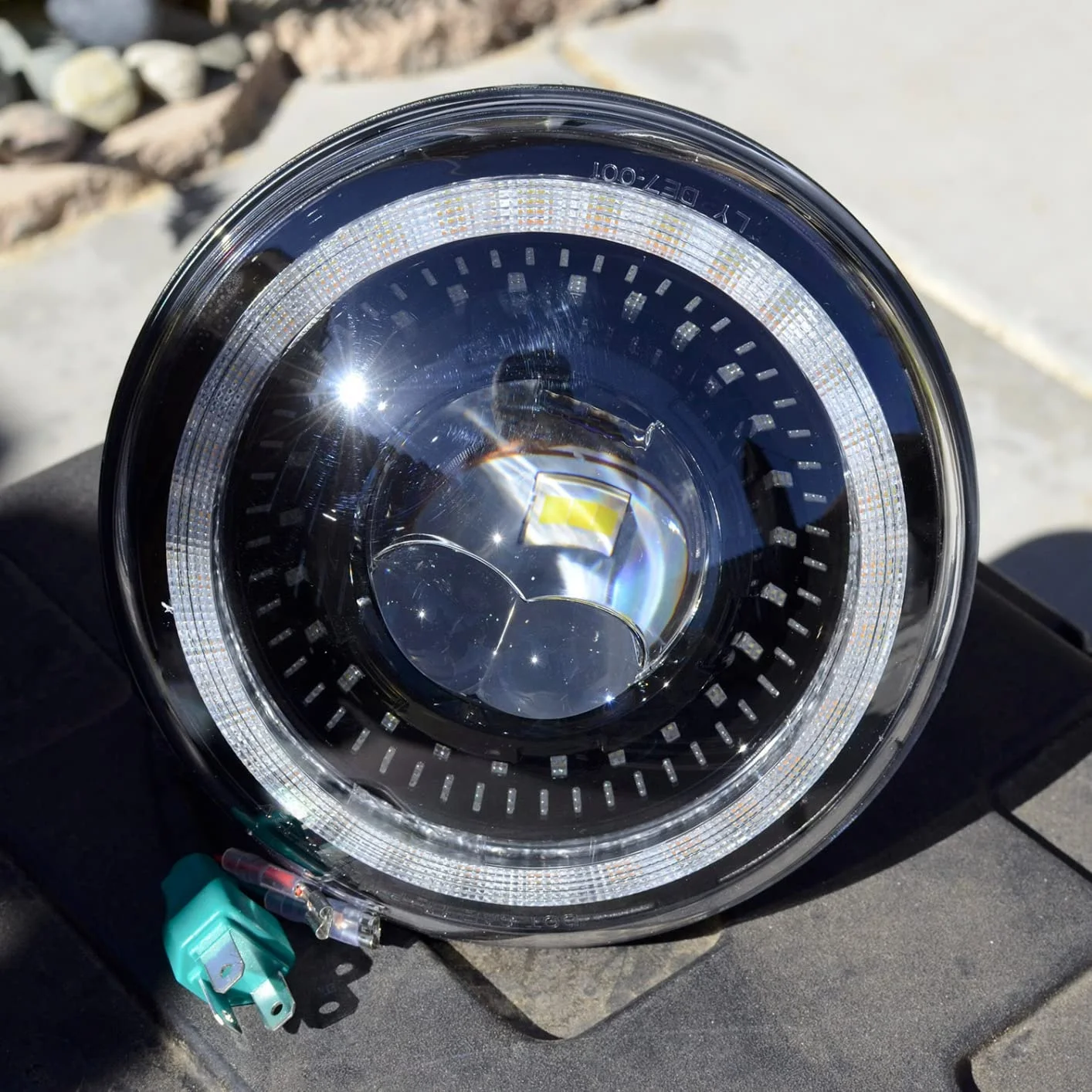 Hot selling：DOT APPROVED 7INCH Dragon Eye Headlamp Led Headlight High Low Beam DRL EMC for  Mahindra Thar Motorcycle Wrangle