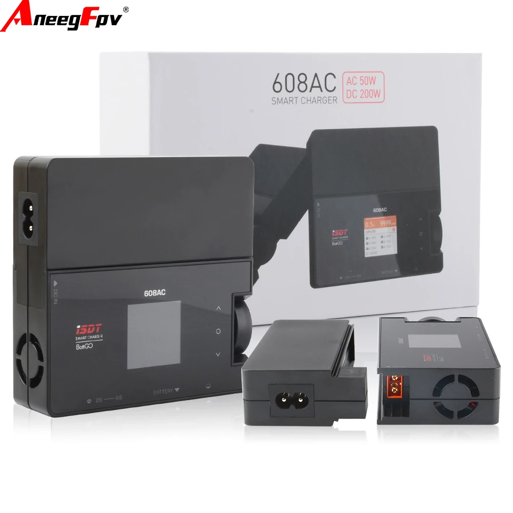 

ISDT 608AC 60WAC DC 200W 8A Smart Battery Charger Discharger with Detachable Power Supply BattGo