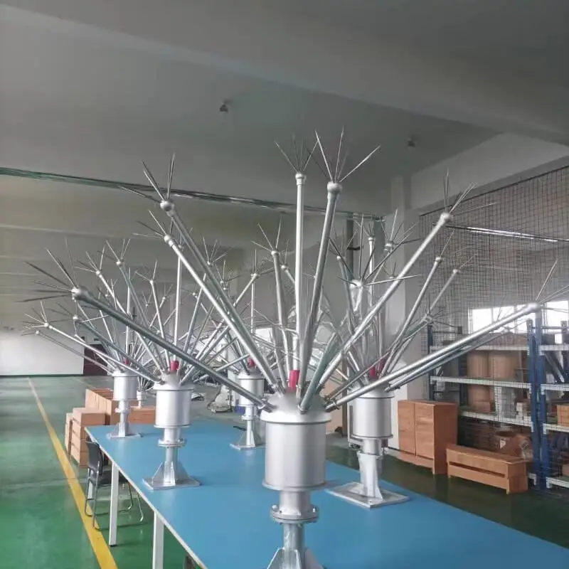 Combined diffuse mine repellent 9-pin corona field mine repellent conductor lightning dissipation device