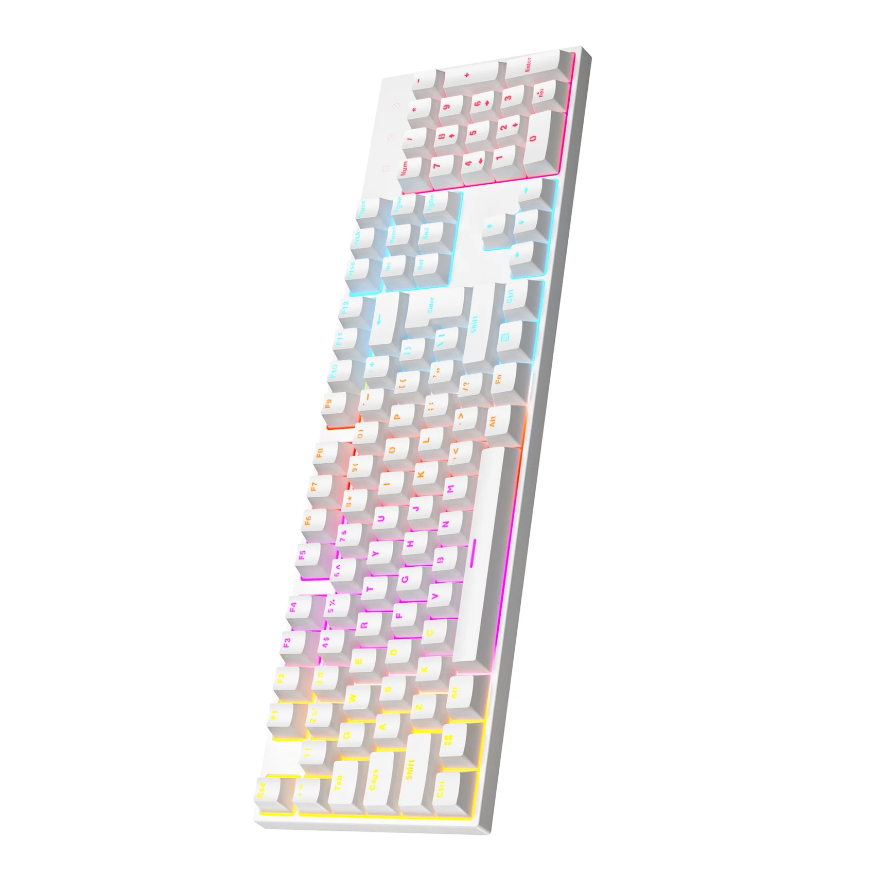 

104 Keys Mechanical Keyboard RGB Backlit Wired Keyboard for Laptop Desktop Office Game Mechanical Keyboard White