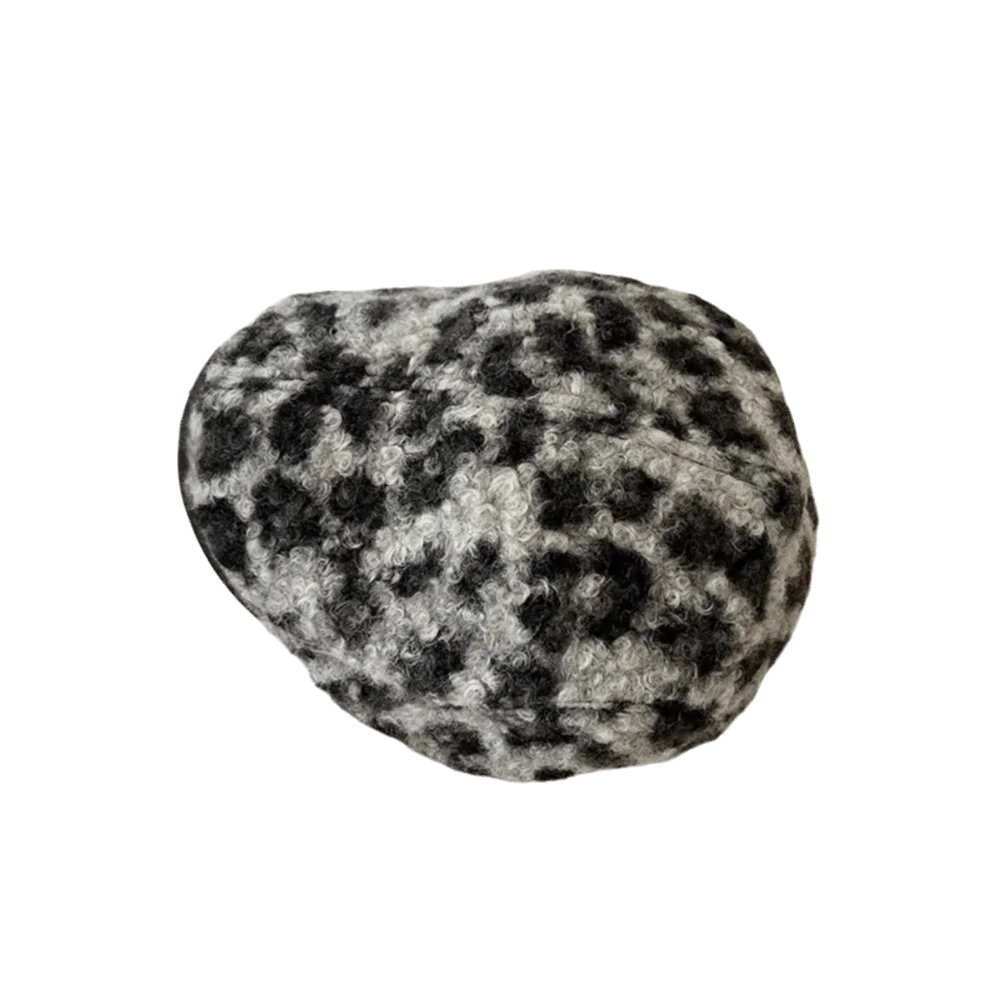 

New Pu Leather Brim Beret Hat Y2K Adjustable Baseball Cap Thermal Insulation Lamb Wool Berets