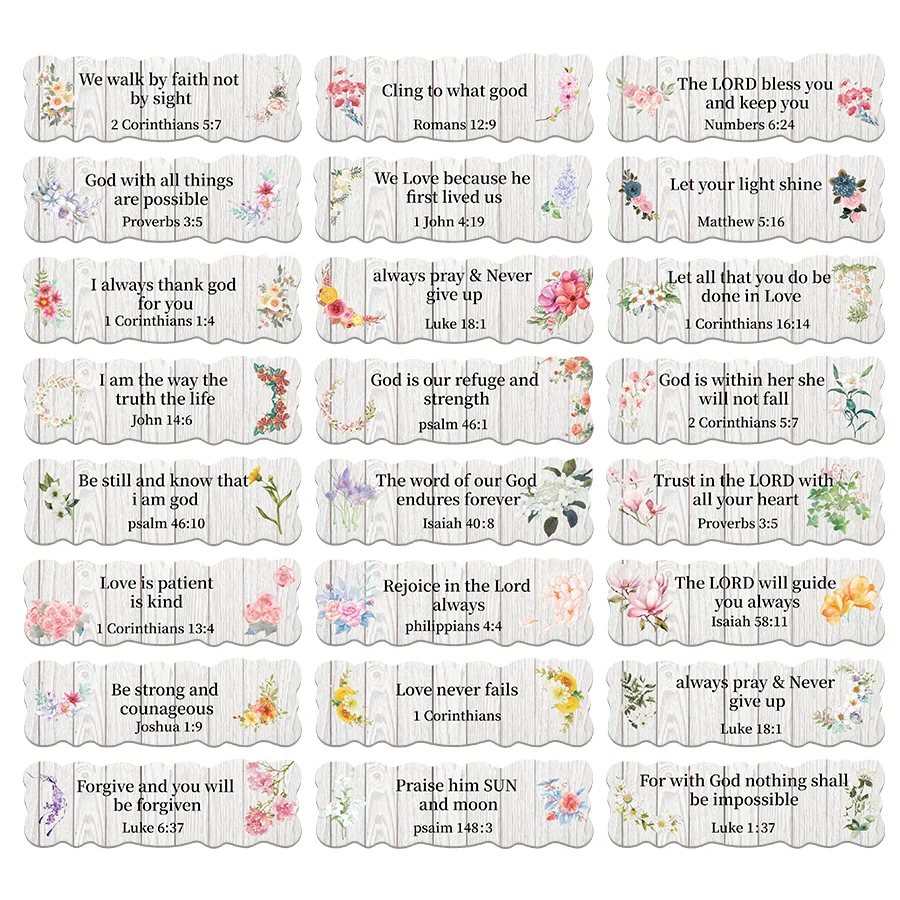 240 Stück Blumen-Stil Schrift inspirierende Aufkleber Bibelvers Aufkleber christlicher Planer religiöse Aufkleber