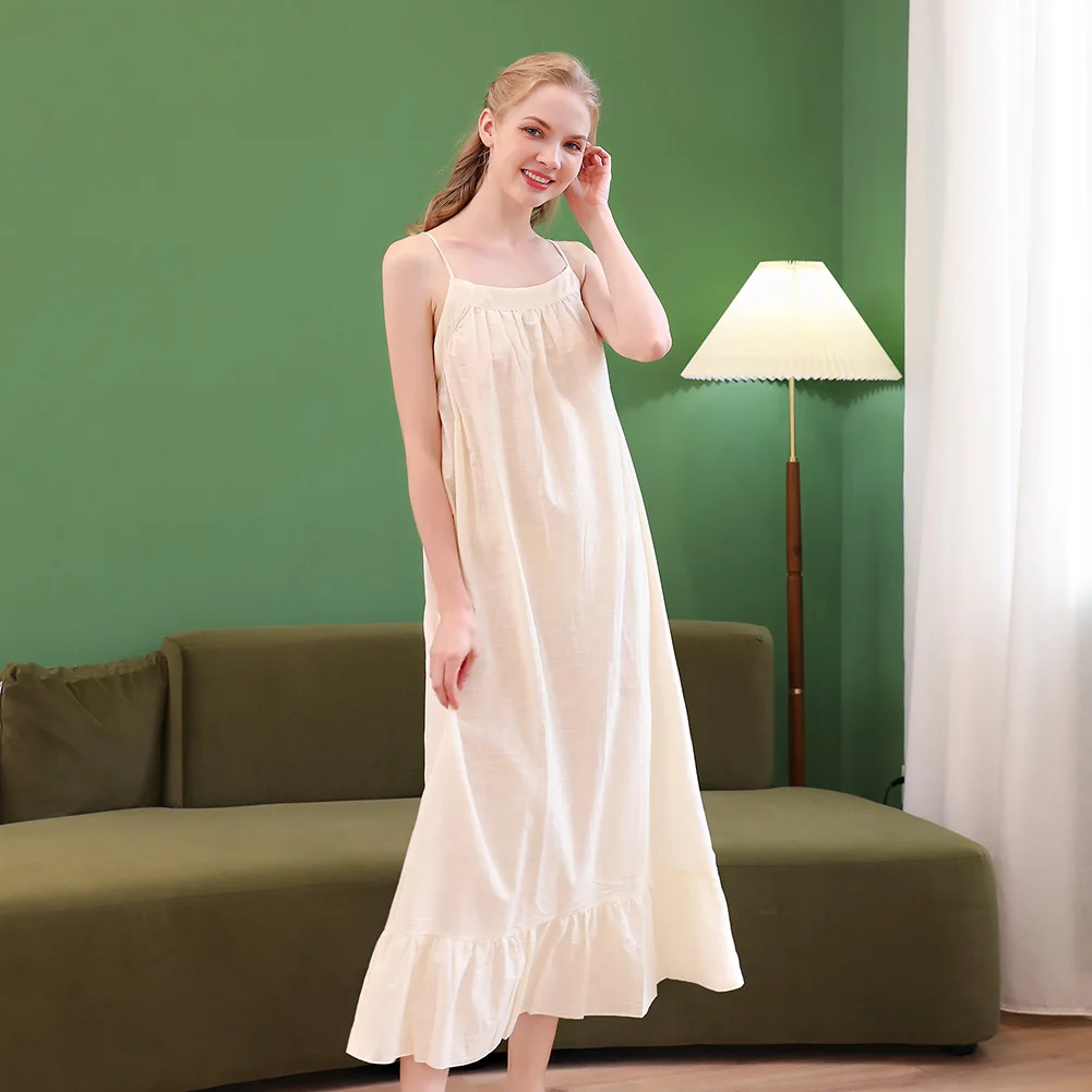 European and American foreign trade women's sexy nightgown seduction underwear backless home people cotton nightgown loungewear