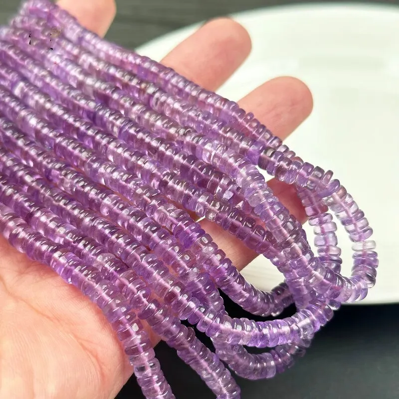 Amethyst Roundelle 2*5mm Nature DIY for Making Jewelry Necklace 37cm FPPJ Wholesale Loose Beads