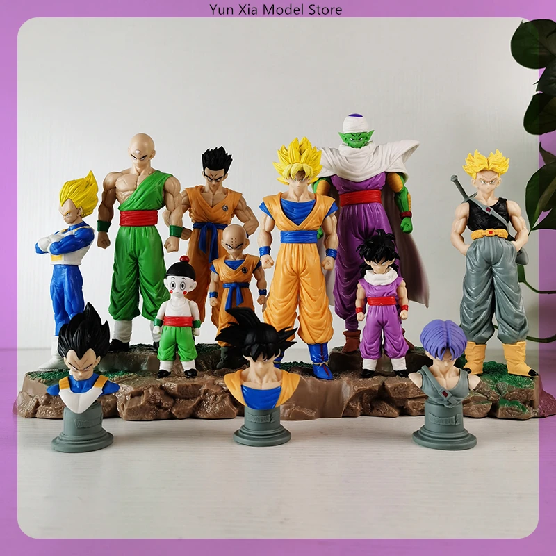 22cm Dragon Ball Infinite Z Fighters Group Anime Team Figure Model Gk Statue Collection Desktop Decoration Ornament Toys Gifts