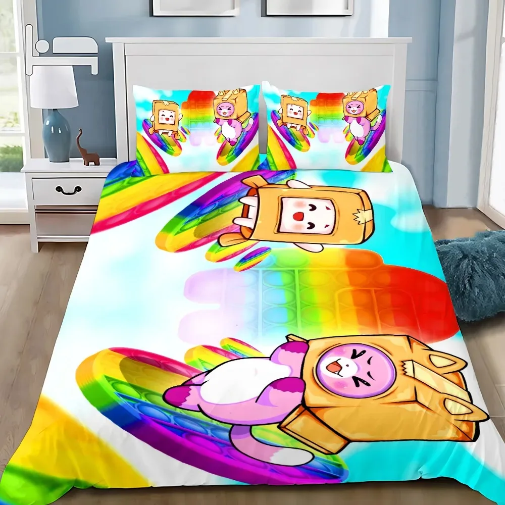 Cartoon Duvet Cover Pillowcase Bedding Set L-Lankyboxes Adult Boy Girl Bedroom Decoration Children Gift Single Double Large Size