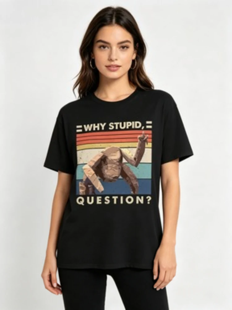 Project Hail Mary - Rocky Why Stupid Question - Retro and Neutral O-neck T-shirt Short Sleeve - Y2k 2026 T-shirt