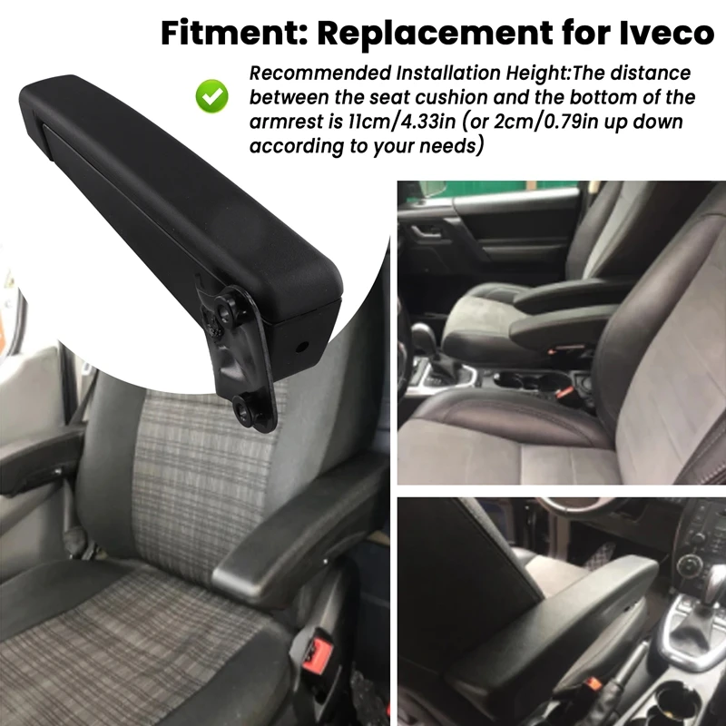 Car Seat Armrest Adjustable 0‑120° Range Right Hand Arm Rest Universal For Iveco Motorhome