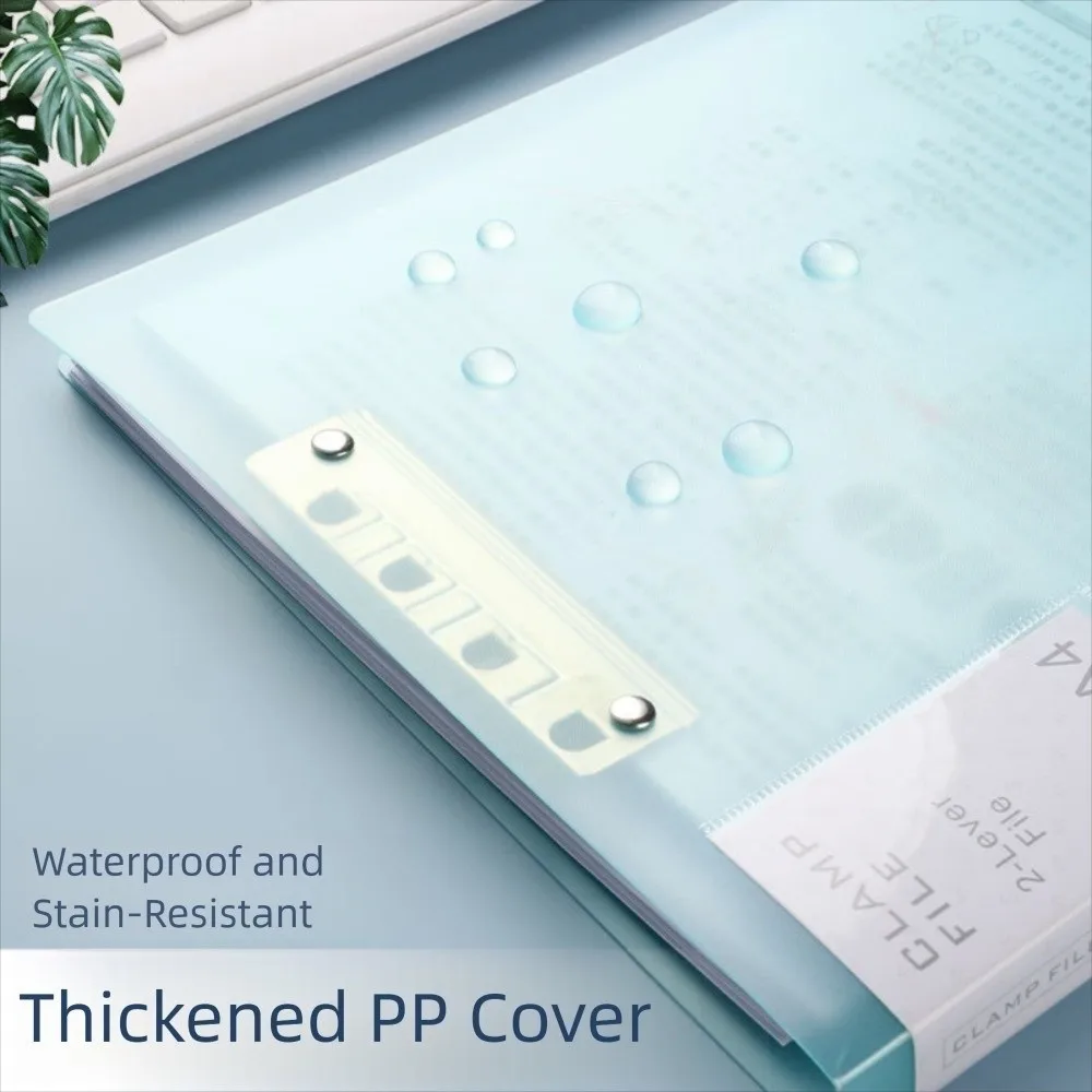 

Transparent A4 Folder Double Clip Fashion Design Transparent Folder Fresh Style Small Size Data Storage Folder Office Use