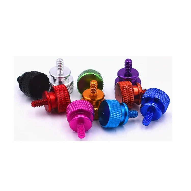 Weiyi 10 Stück 6 # -32 1/4-20 UNC Bunte Aluminiumlegierungs-Daumenschrauben PC-Seitenplattenschraube Gerändelte Handschrauben Eloxiert in 10 Farben – Detail 10
