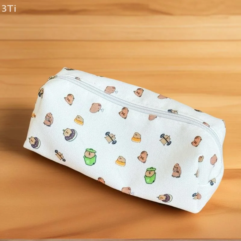 Large Capacity Capybara Pencil Case with Zipper - Ideal for Cosmetics and School Supplies