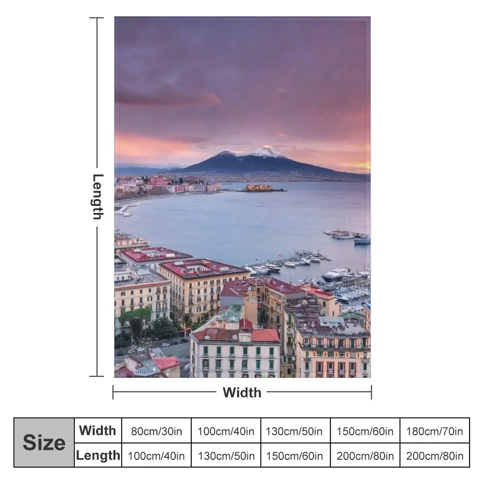 Naples, Italy Throw Blanket Thins Luxury Thicken Retros Decoratives Moving Winter beds Blankets